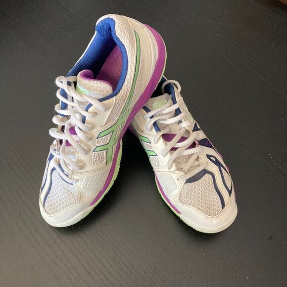 Asics Gel-Blade 5 Women's Court Shoes, White/Pistachio/Grape/Size 6.5 - Picture 6 of 13